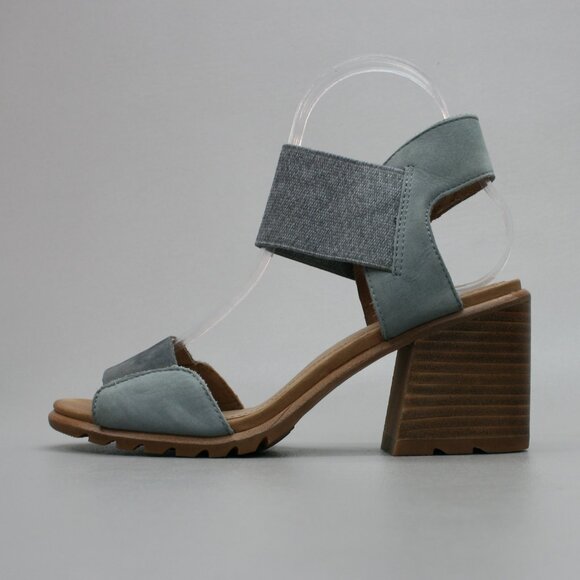 Sorel Ladies 7.5 Nadia Blue Elastic Sandals Slingback Shoes Heels - NL3614-050 - Picture 2 of 12